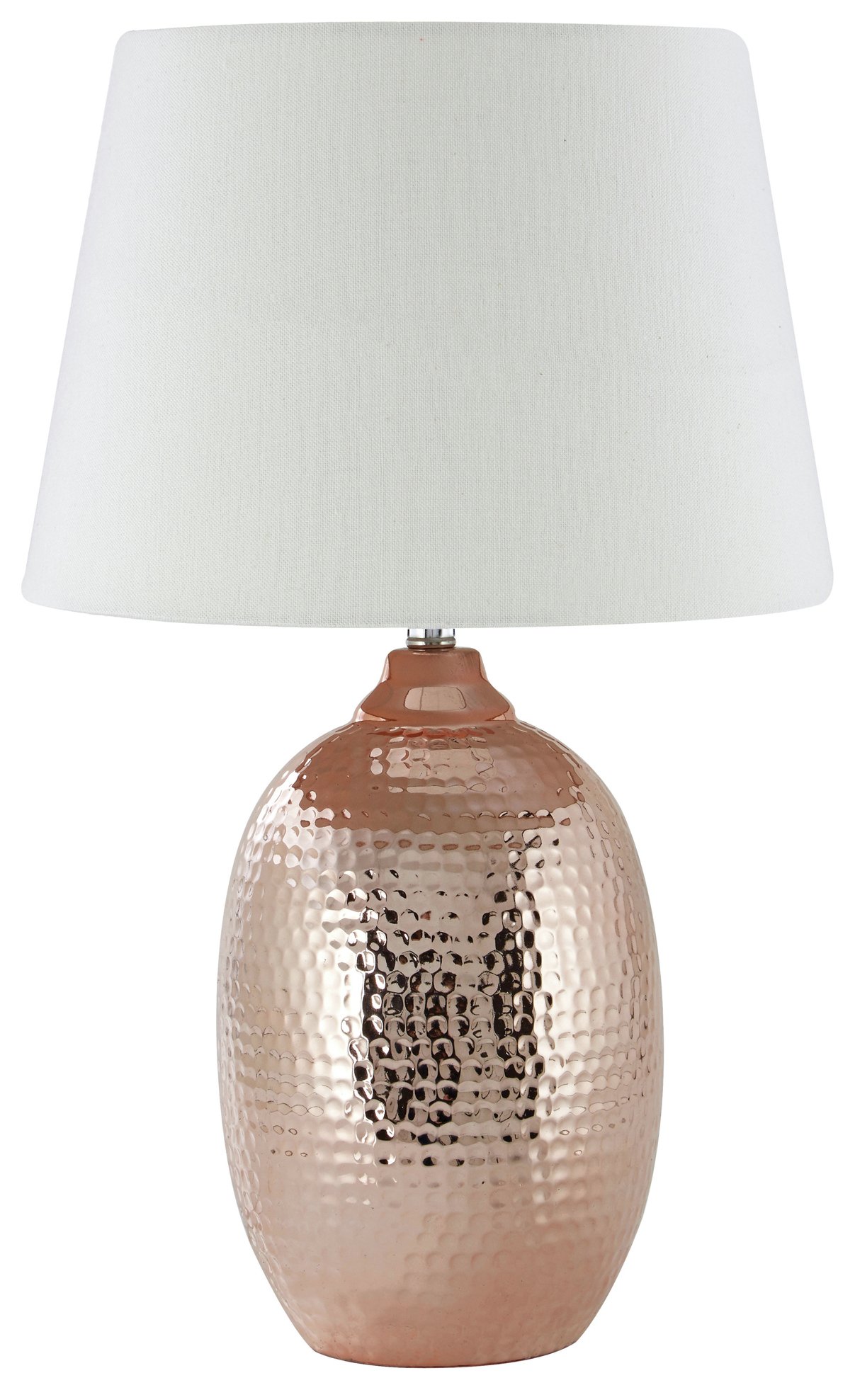 Jane Hammered Copper Table Lamp - Ivory