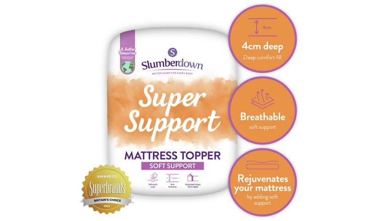 slumberdown support 4cm mattress topper