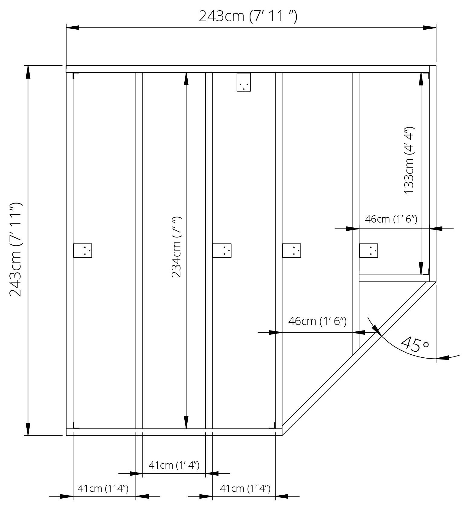 Mercia 8ft x 8ft Corner Base