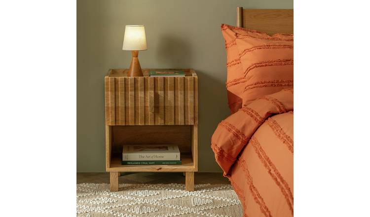 Habitat Jericho 1 Drawer Bedside Table - Natural