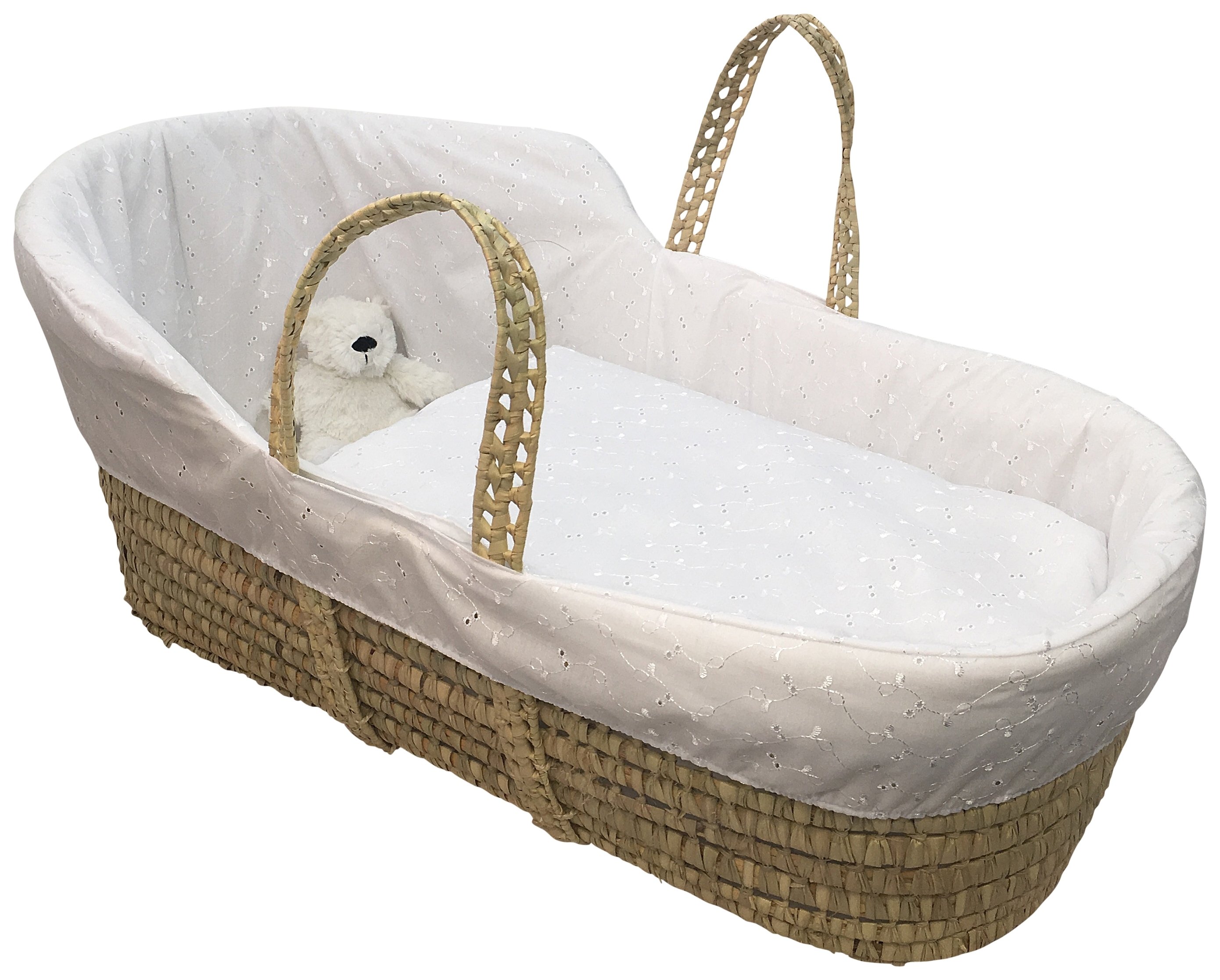 Clair de Lune Broderie Angel High Top Palm Moses Basket