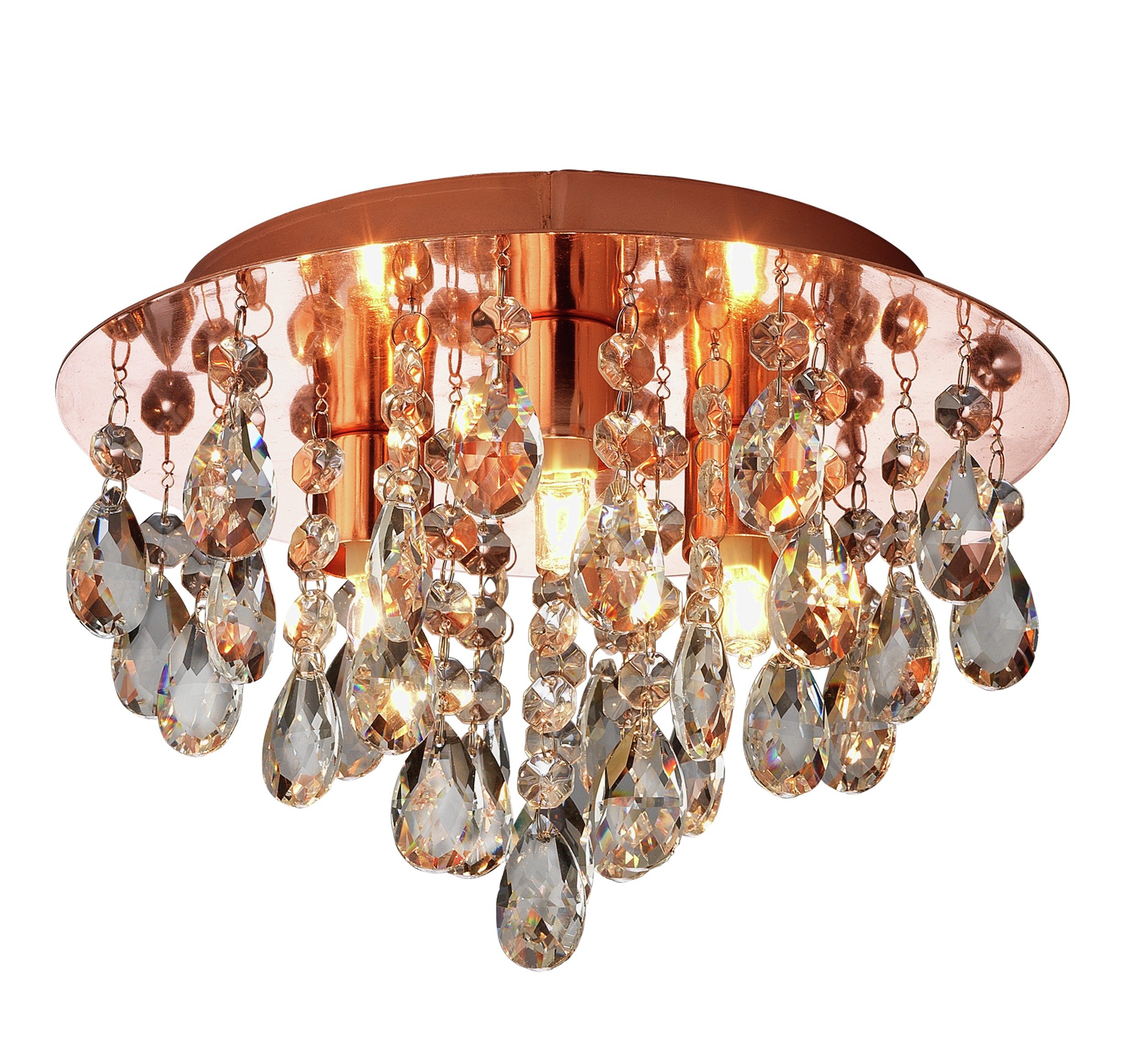 Collection Ivy Glass Drop Ceiling Light - Copper