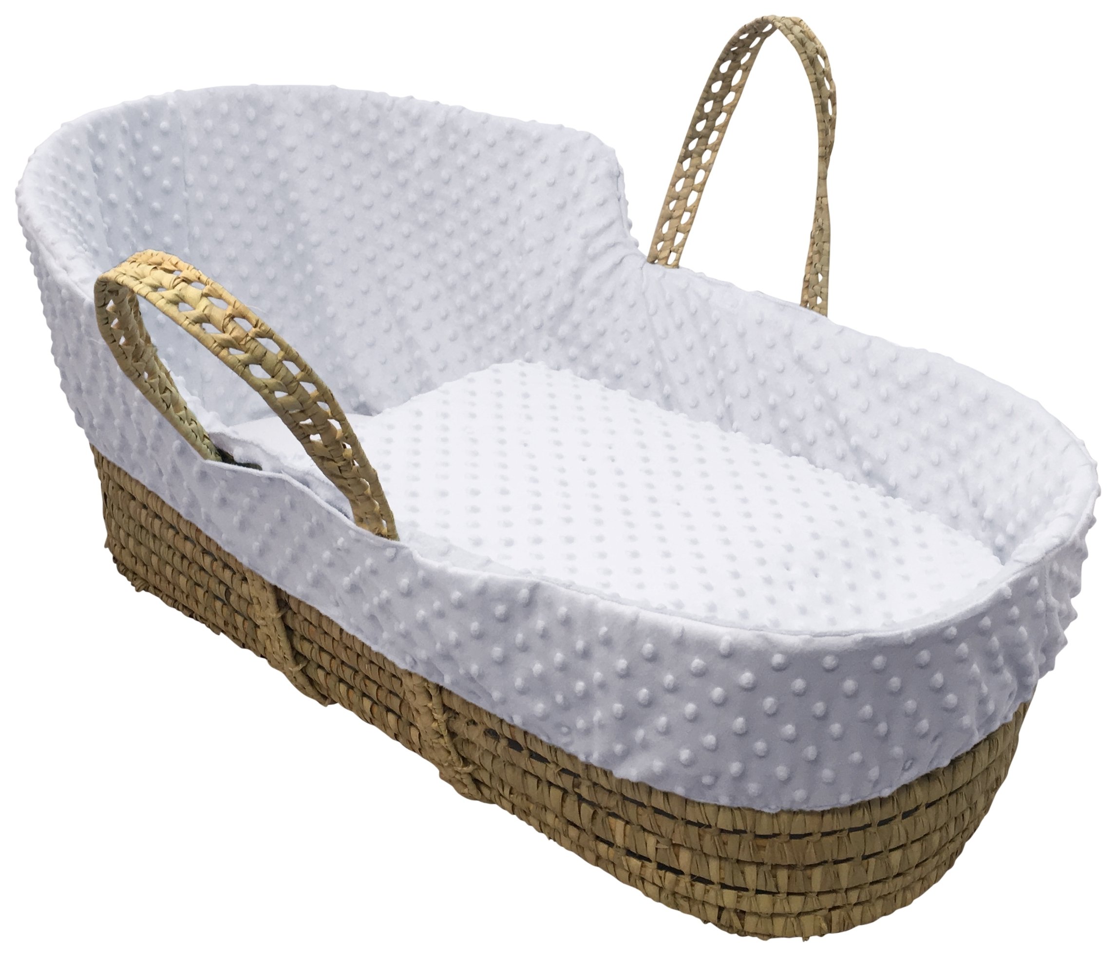 Clair de Lune White Dimple High Top Palm Moses Basket