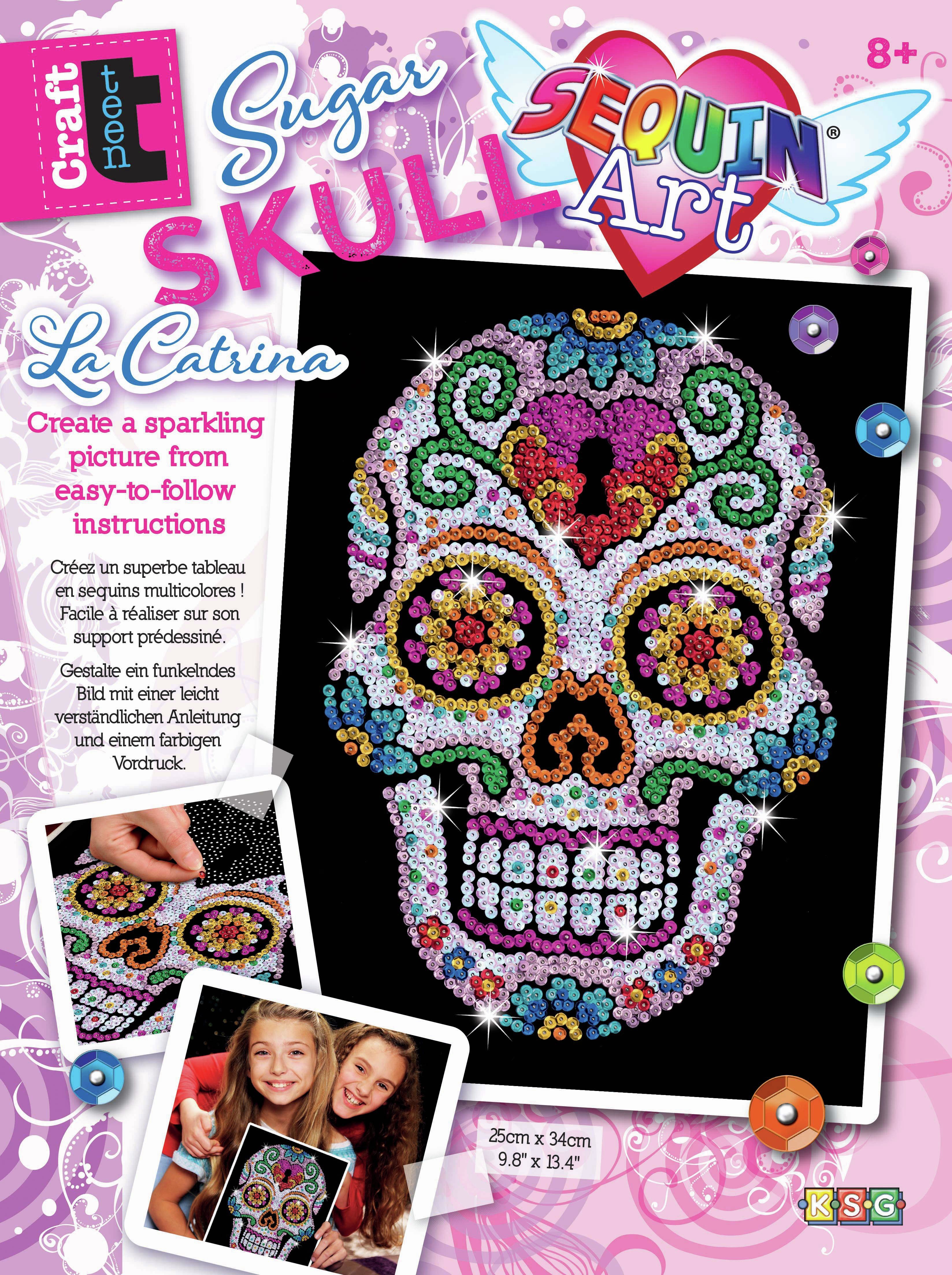 Sequin Art Craft Teen Kit - Skull