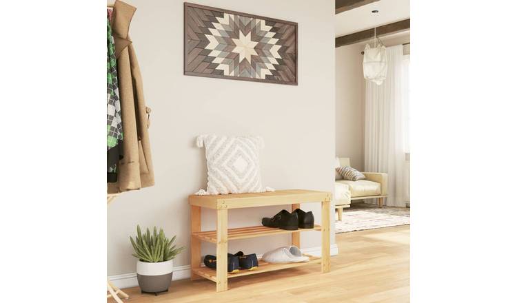Walplus Bamboo Shoe Rack - 70 x 27.5 x 45 cm
