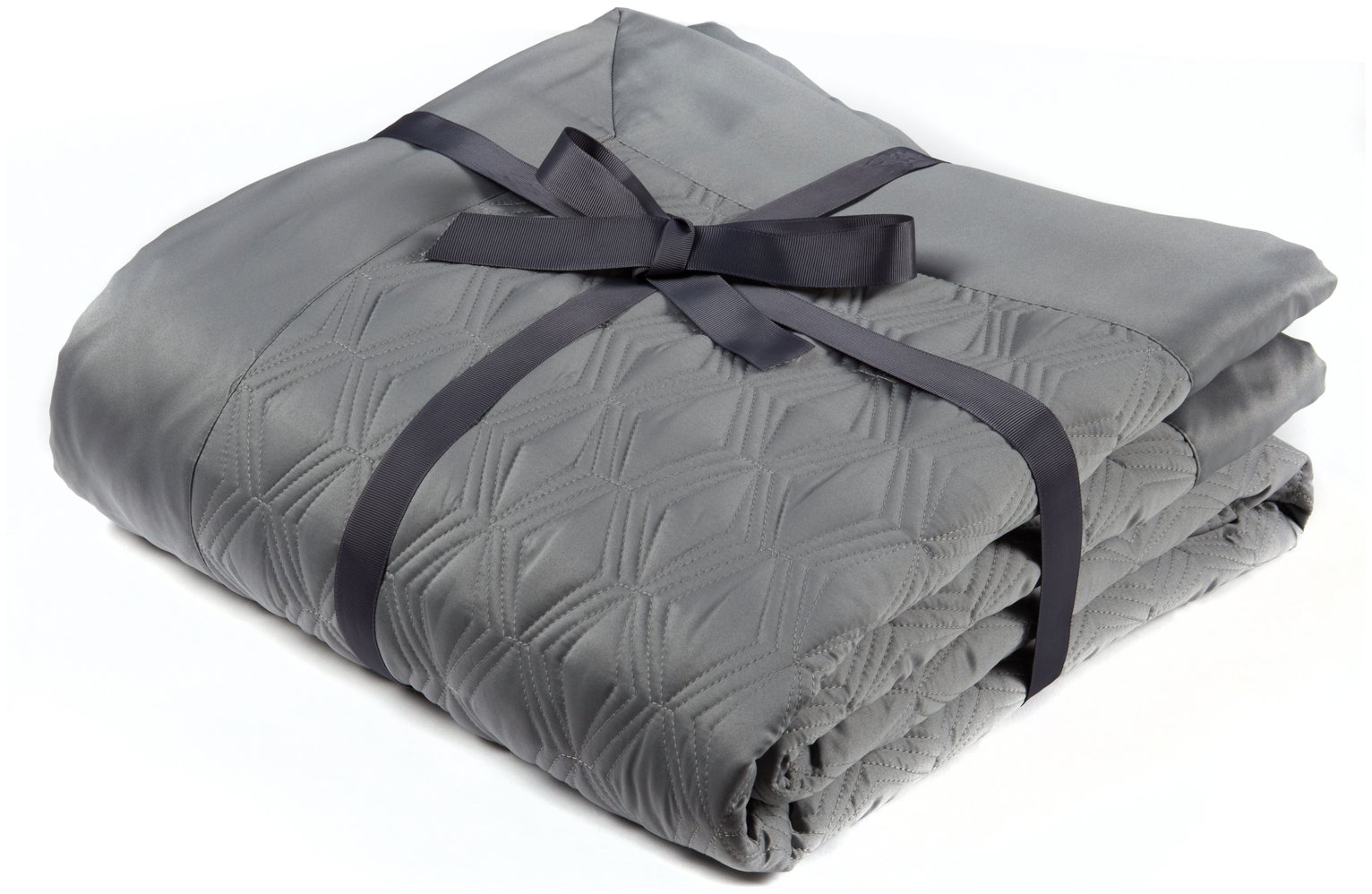 Julian Charles Blossom Quilted Throw - Silver