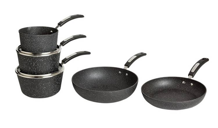 Buy Argos Home 5 Piece Rock Effect Non Stick Aluminium Pan Set