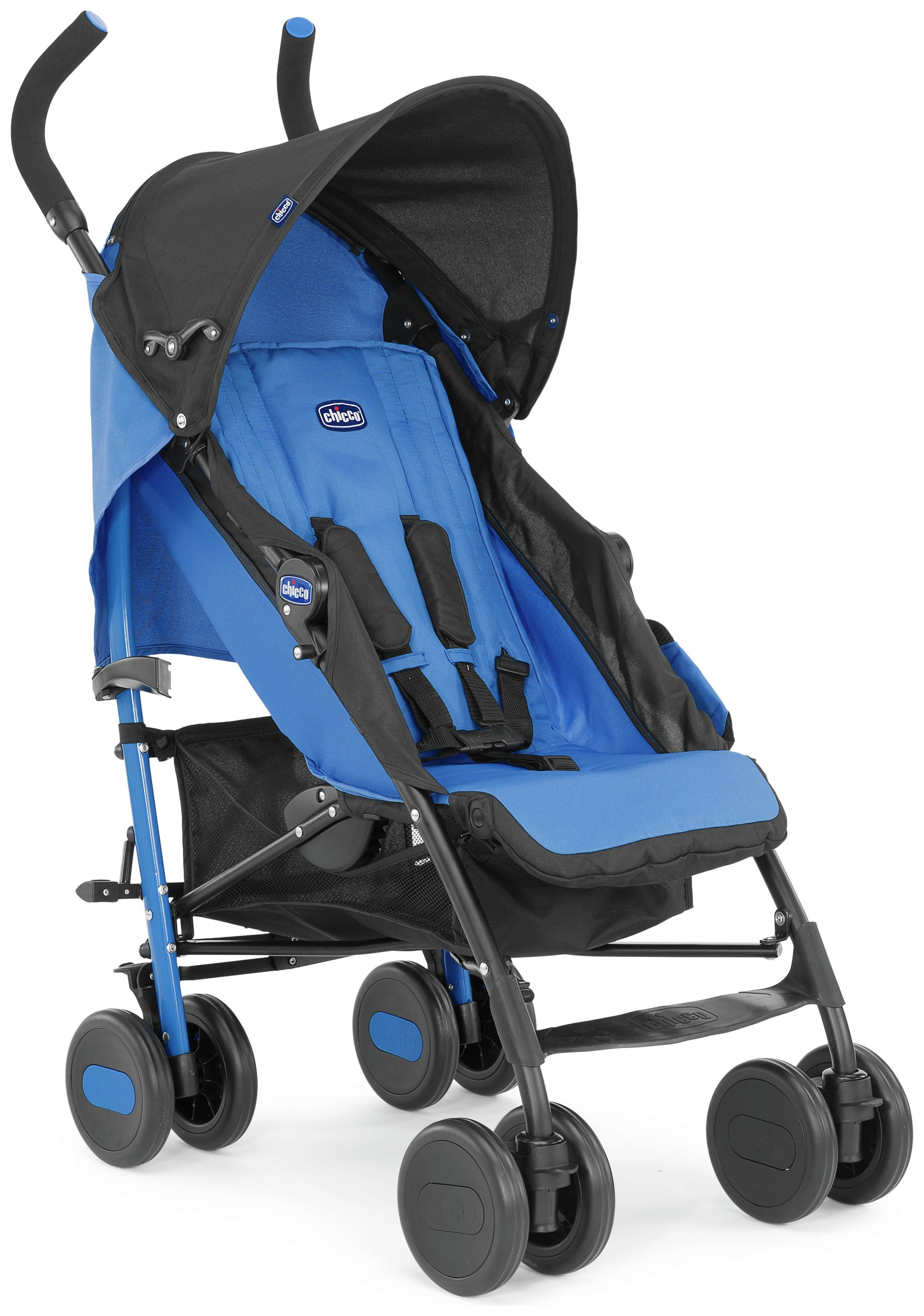 Chicco Echo Pushchair Stroller With Raincover Power Blue 