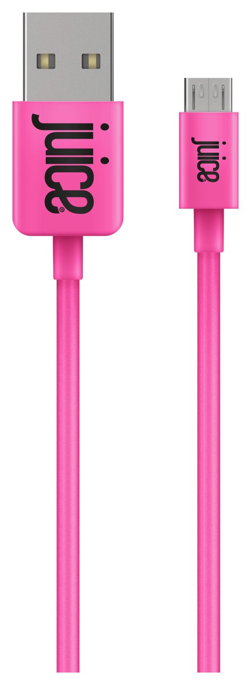 Juice USB to Micro USB 1m Charging Cable - Pink