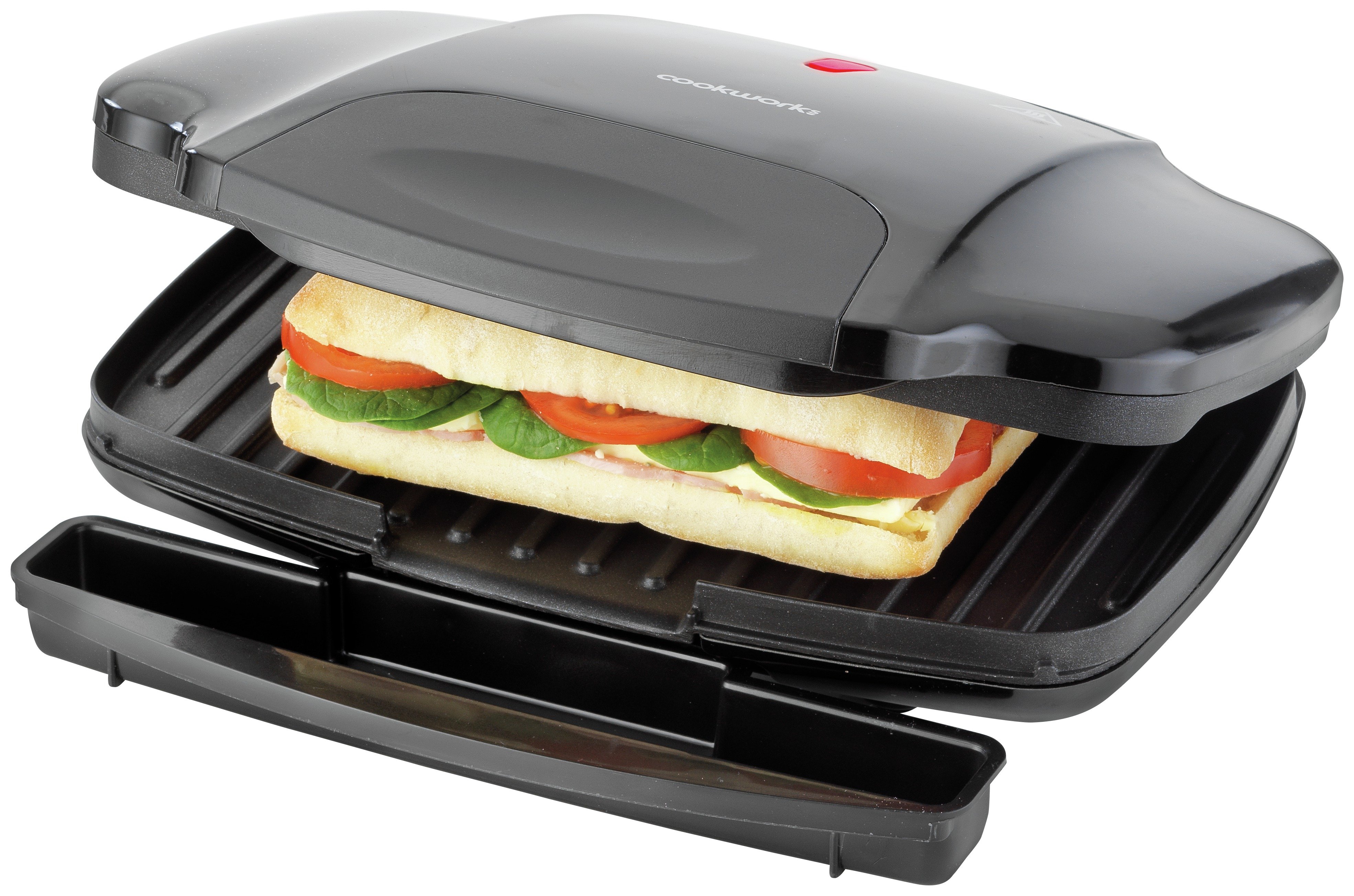 Cookworks 2 Portion Panini Grill - Black