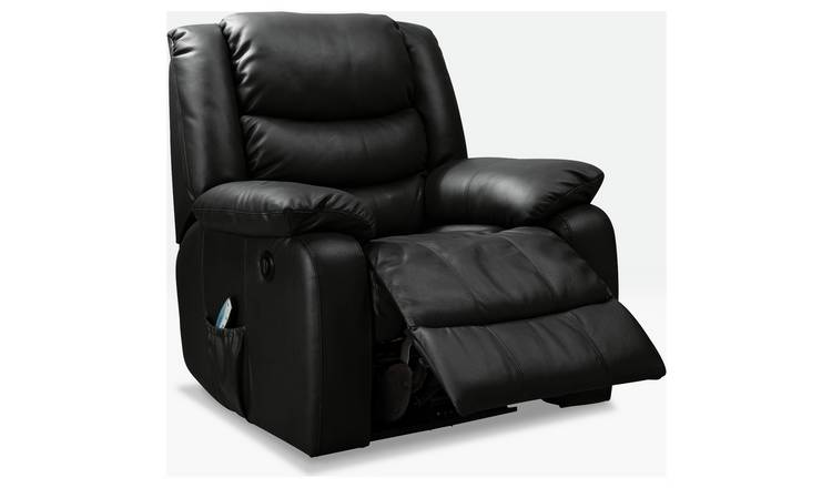 Argos Home Leather Massage Power Recliner Chair - Black
