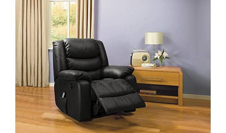 Argos black leather discount chair