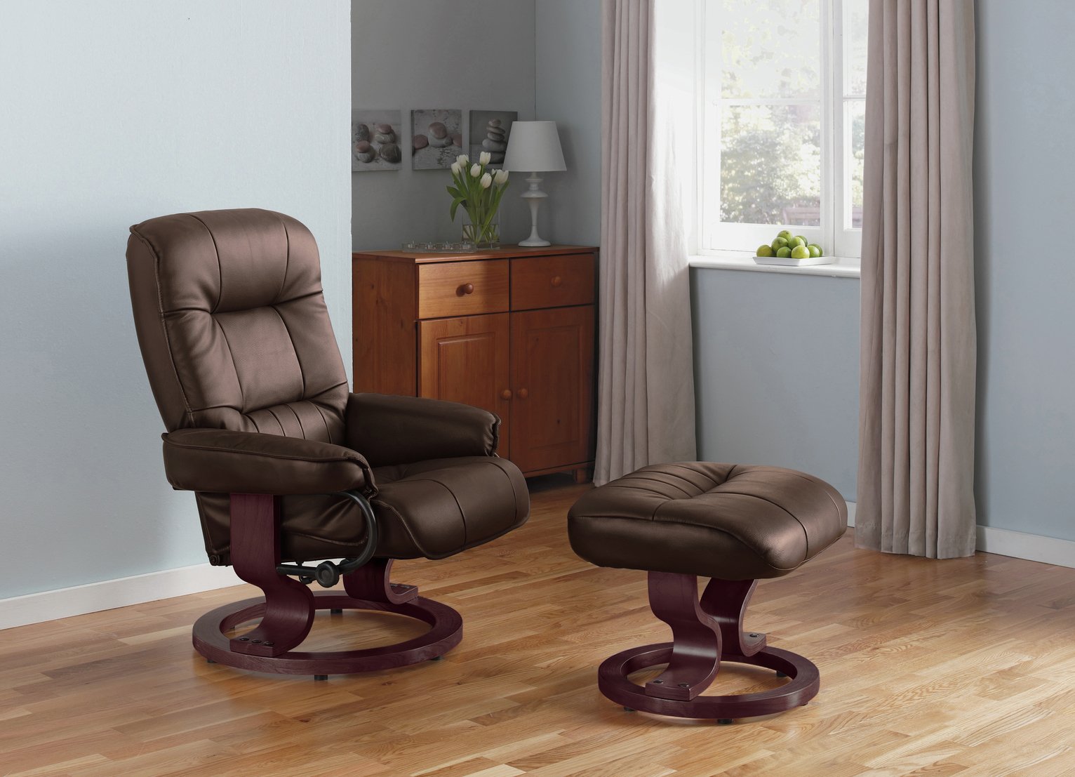 Argos Home Santos - Leather Eff - Recliner Chair/Footstool Reviews