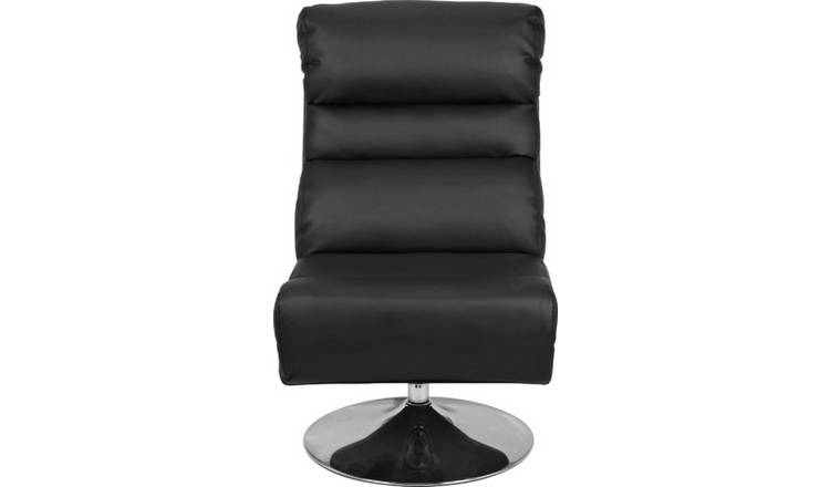 Argos Home Costa Swivel Chair and Footstool - Black