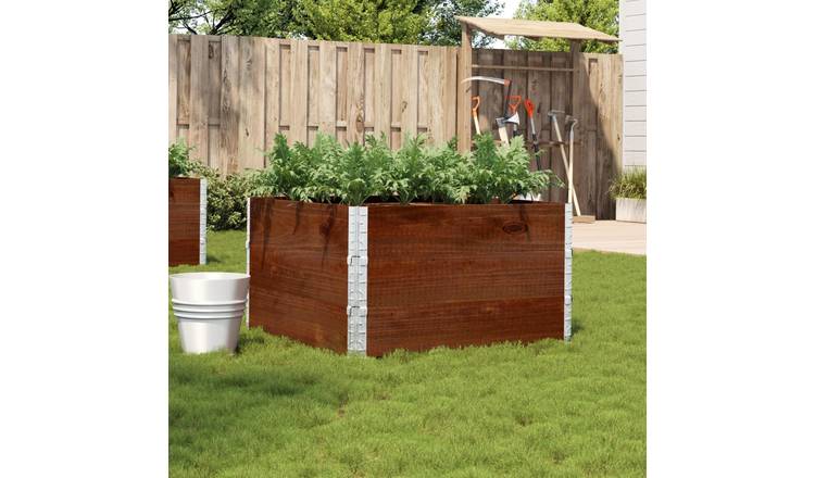 Walplus Wood Garden Planter - Brown - 100 x 100 x 60.5 cm