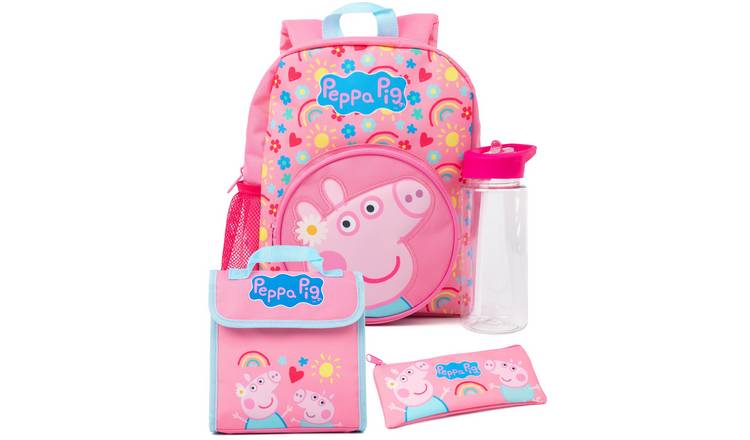 Peppa Pig Character Kids Girls 4 Piece Backpack Set - Pink