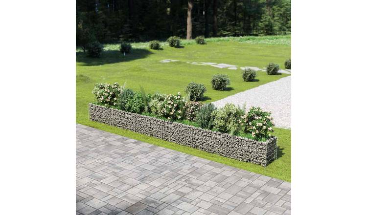 Walplus Galvanised Steel Gabion Raised Bed - Silver - 540 x 50 x 50 cm