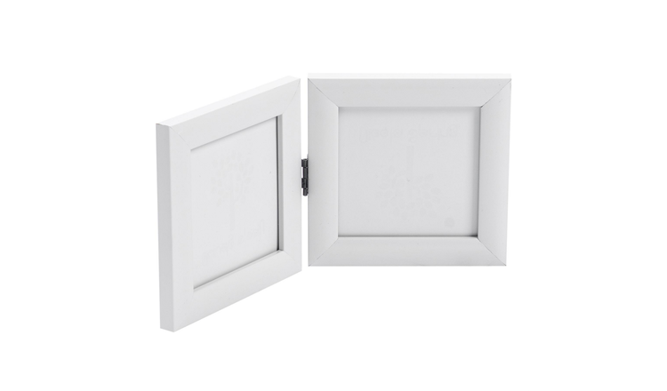 Nicola Spring Folding 2 Photo Frame - 4 x 4" - White