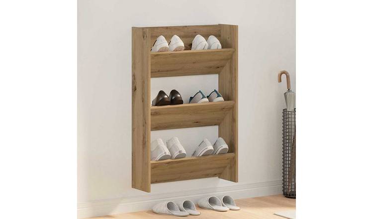 Walplus Engineered Wood Shoe Cabinet - Artisan Oak - 60 x 18 x 90 cm