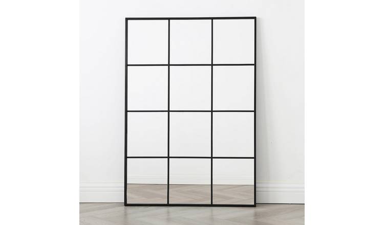 HomeGardenDirect Aion Rectangular Framed Window Mirror 120x80cm - Black