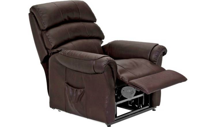 Argos Home Warwick Leather Power Recliner Chair - Dark Brown
