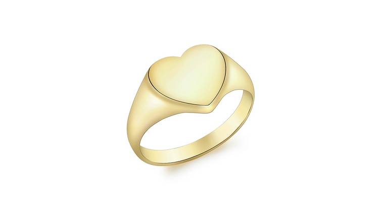 9ct Gold Personalised Heart Signet Ring - P