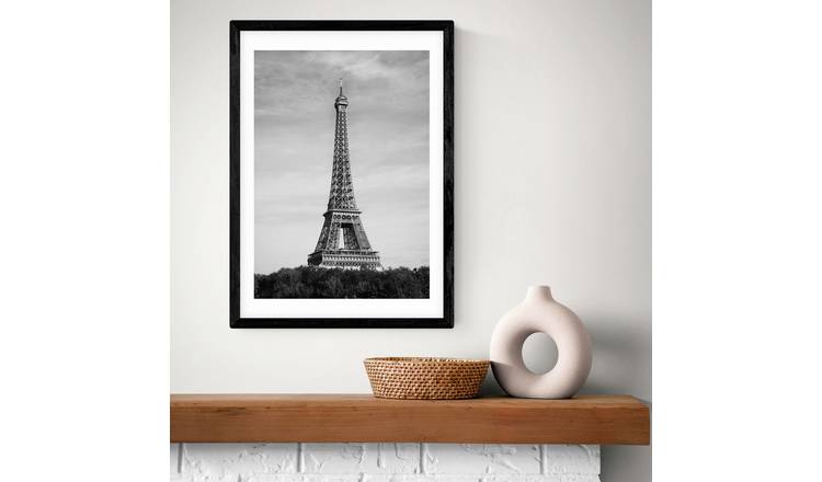 East End Prints Eiffel Tower Black Print Art Print - A2