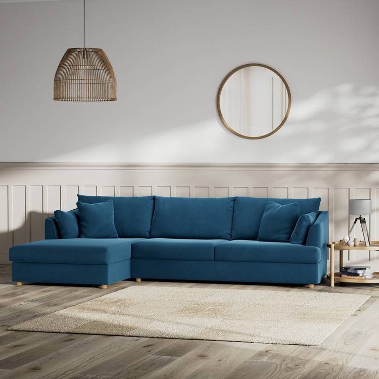 Habitat Holmfirth Left Hand Corner Sofa - Ink Blue 0