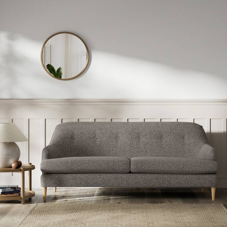 Habitat Frome Fabric 3 Seater Sofa - Charcoal - Ash Leg 0
