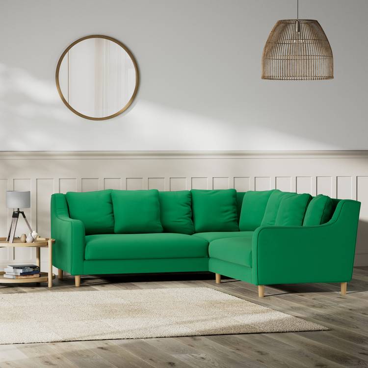 Habitat Swift Reversible Corner Sofa - Green - Ash Leg 0