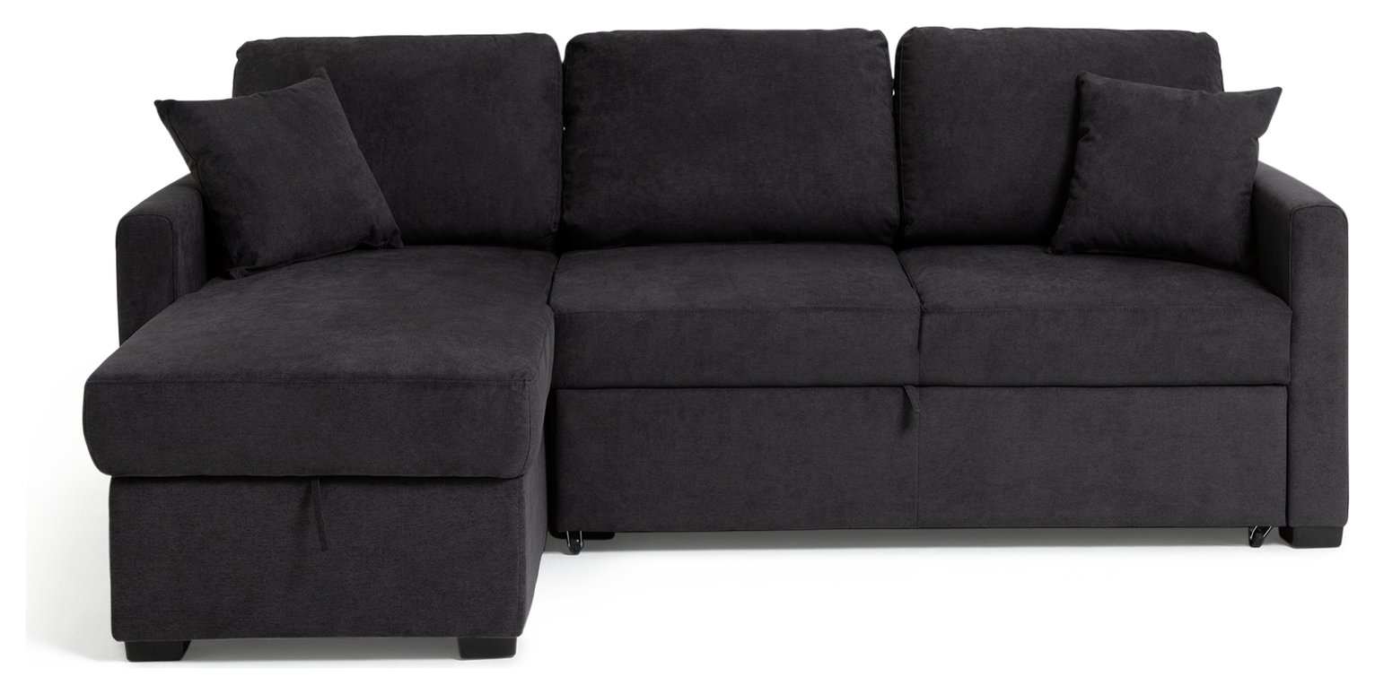 Habitat Reagan Left Hand Corner Chaise Sofa Bed - Charcoal