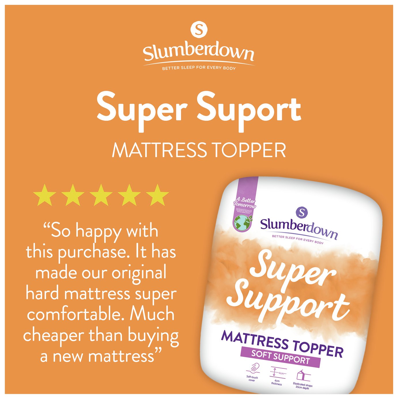 Slumberdown Support 5cm Mattress Topper Reviews