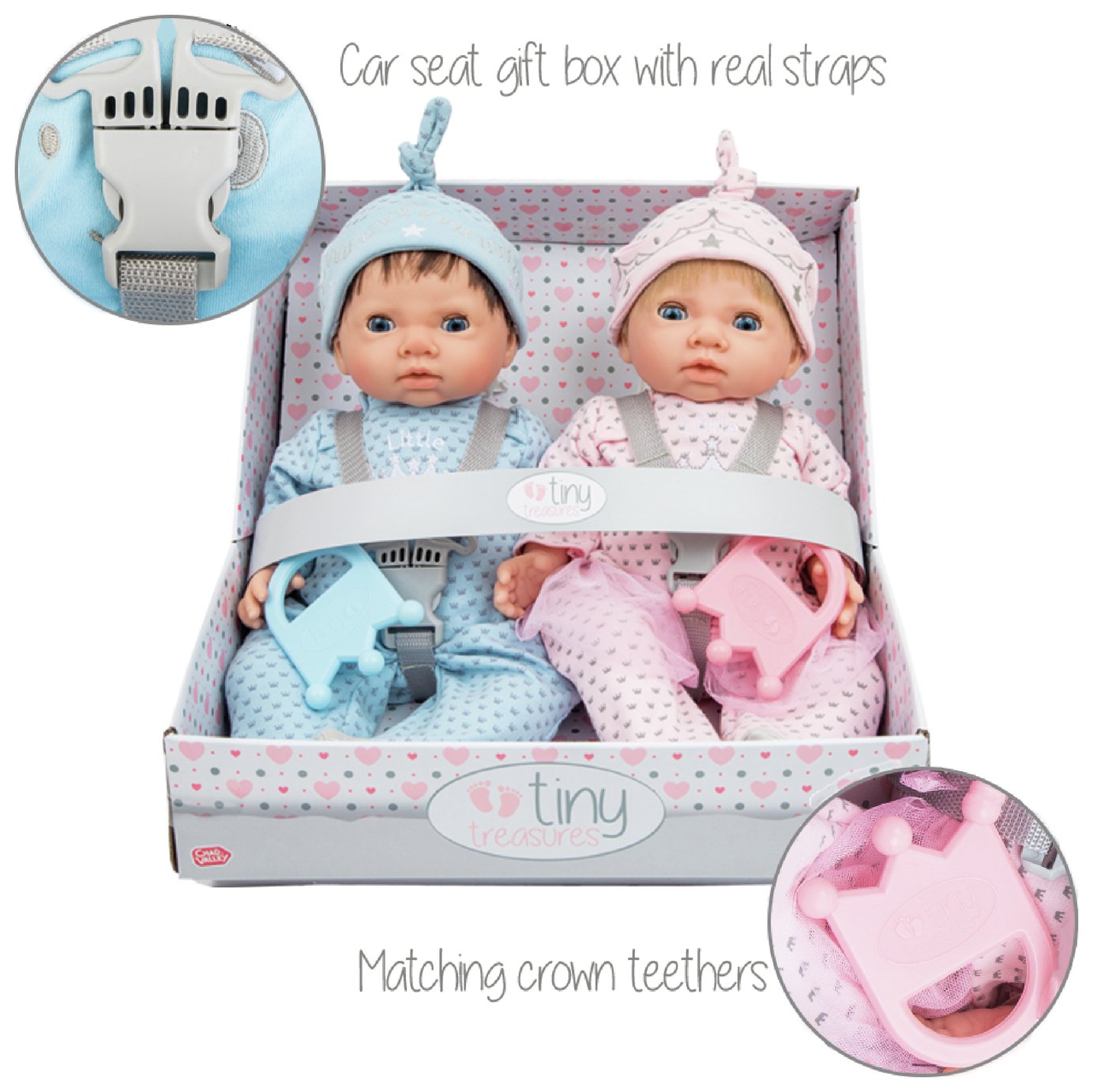 chad valley tiny treasures twin babies bumper set