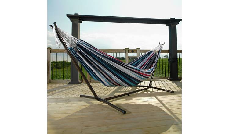 Buy Vivere Denim Double Hammock with Metal Stand Argos