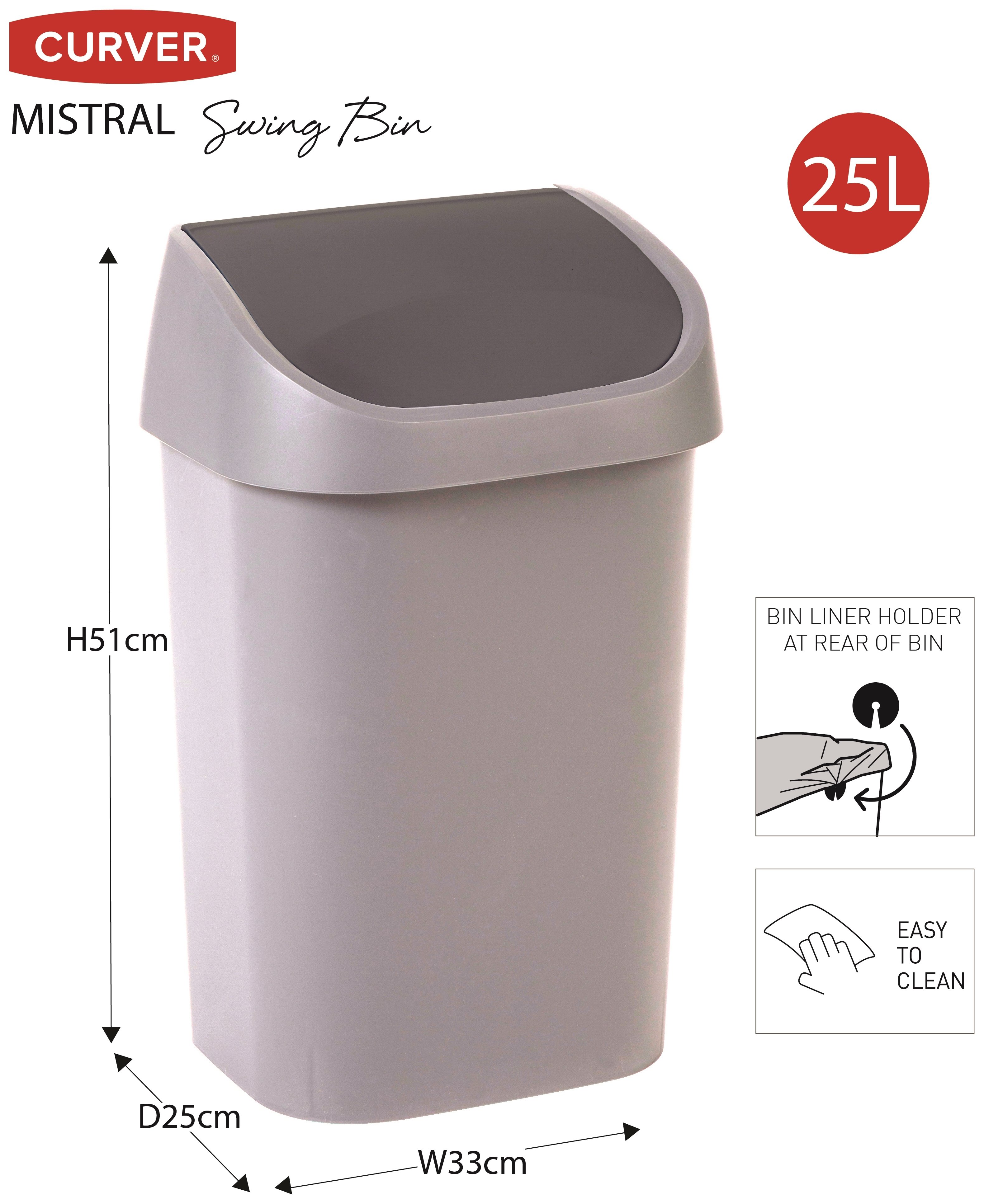 Curver Mistral 25L Small Swing Bin Reviews