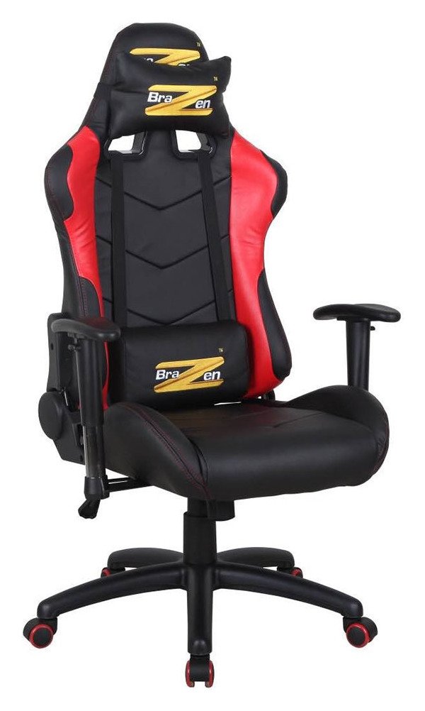 BraZen Shadow Pro PC Gaming Chair - Black and Red