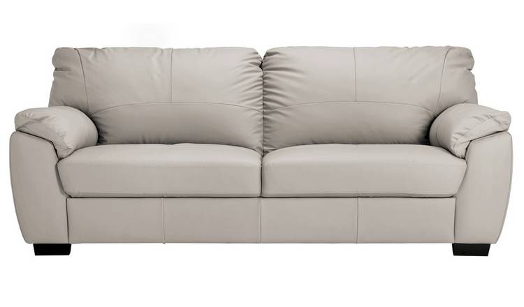 Argos brown leather deals sofa