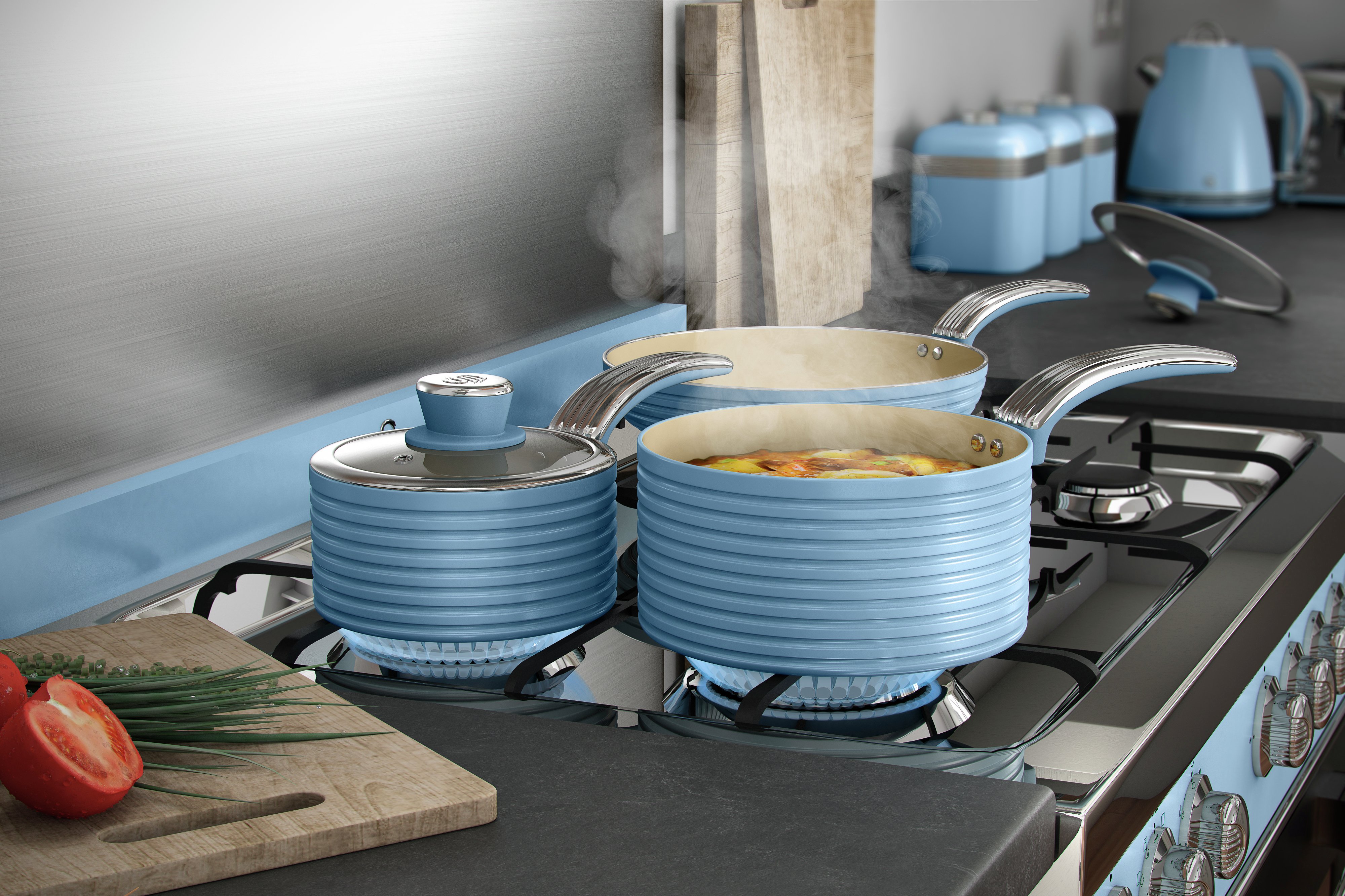 swan retro induction pan set