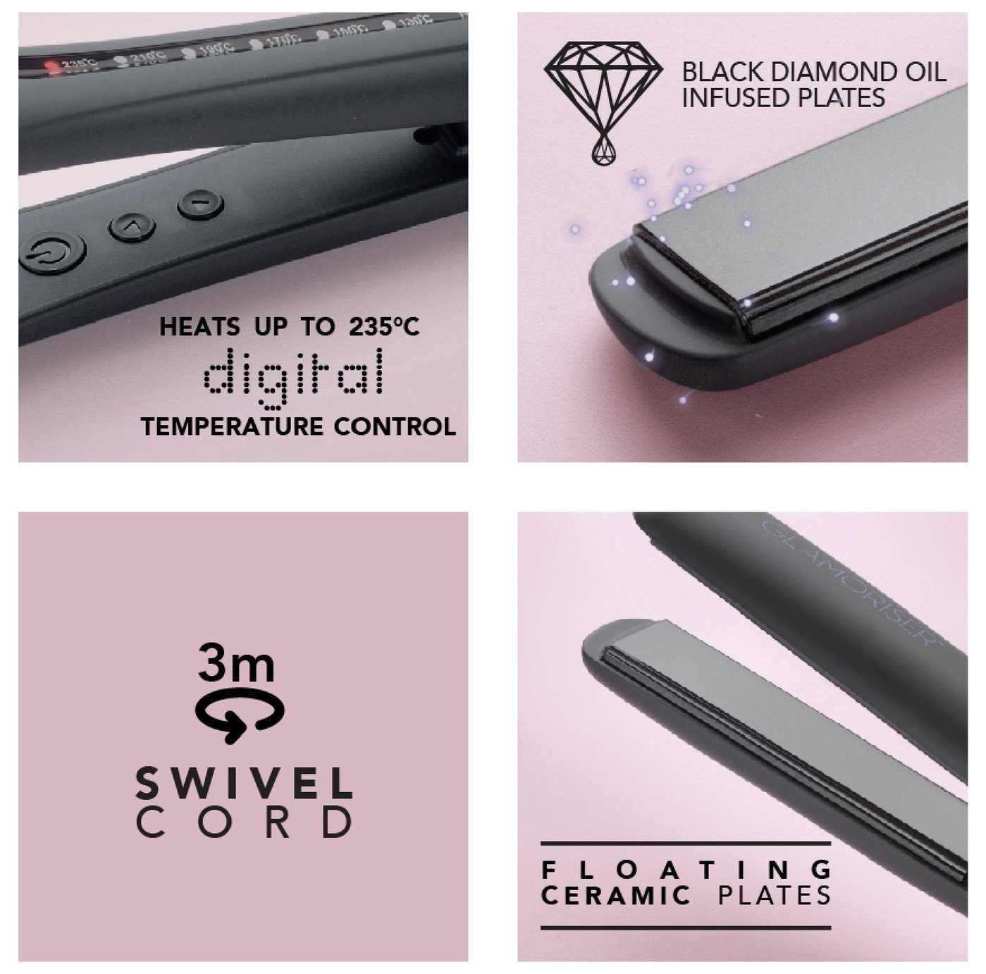 Glamoriser Black Edition 235C Salon Straightener Reviews