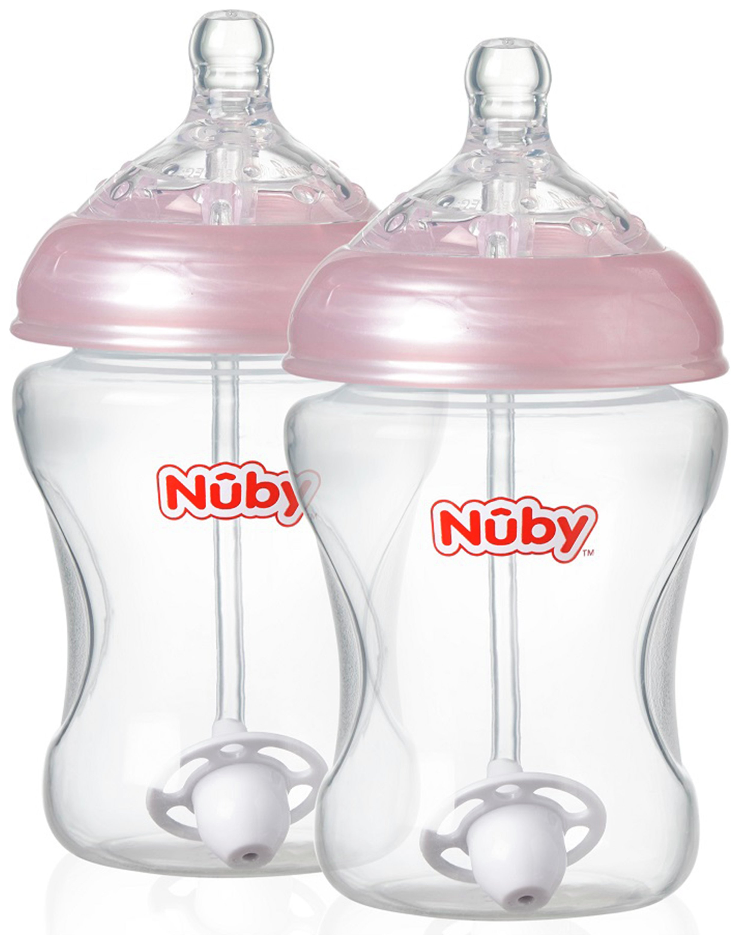 Nuby's Natural Touch‚Ñ¢ 360? Anti-Colic Bottles 2 Pack - Girl