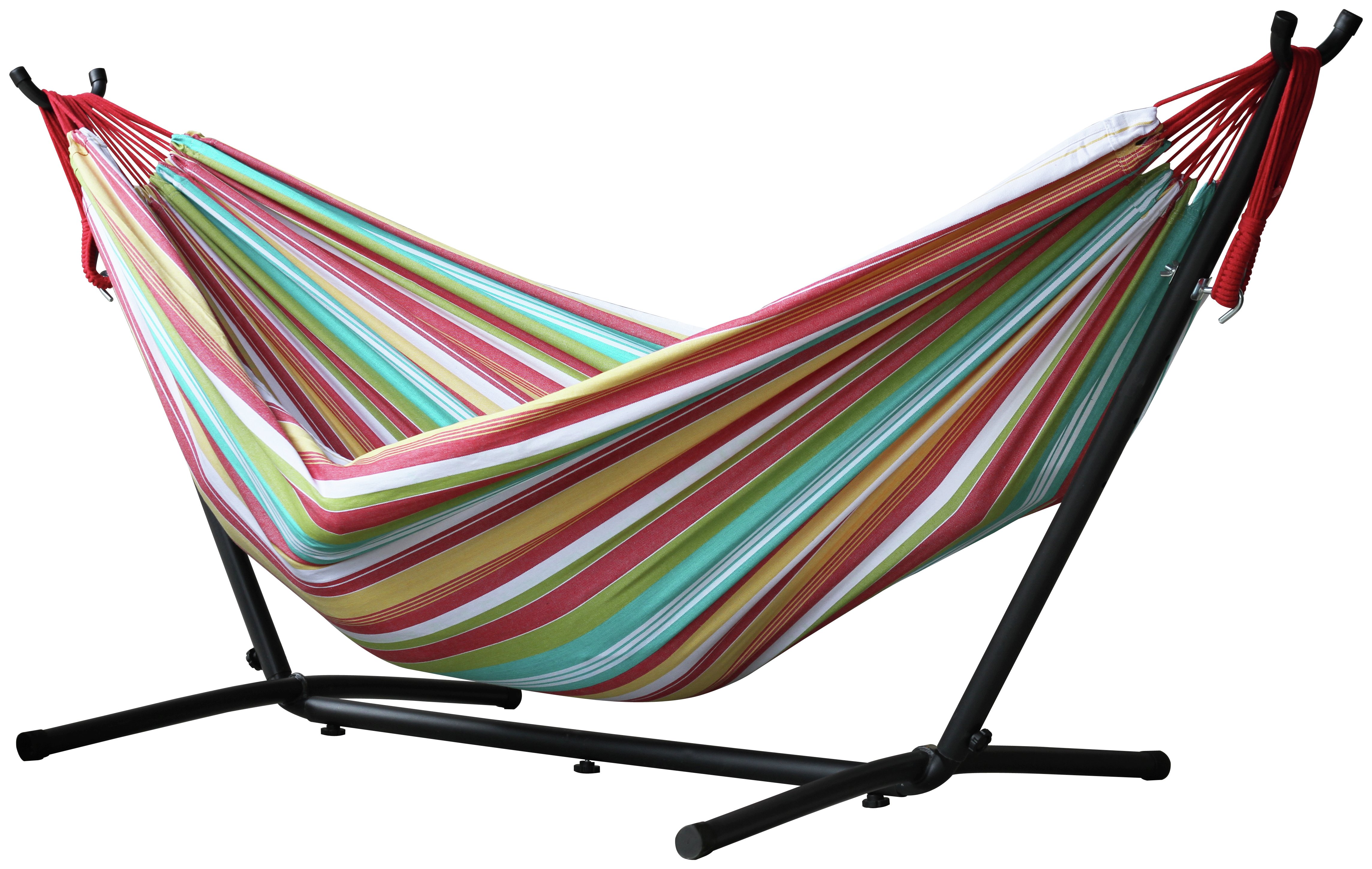 Vivere Double Cotton Hammock with Stand - Salsa