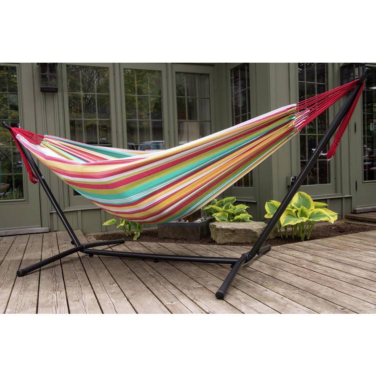 Vivere Salsa Double Hammock with Metal Stand 0