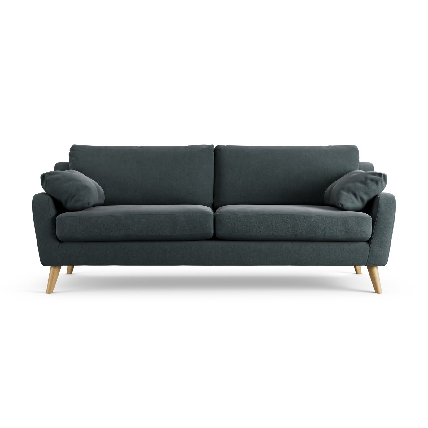 Habitat Ivor Fabric 4 Seater Sofa - Charcoal - Ash Leg