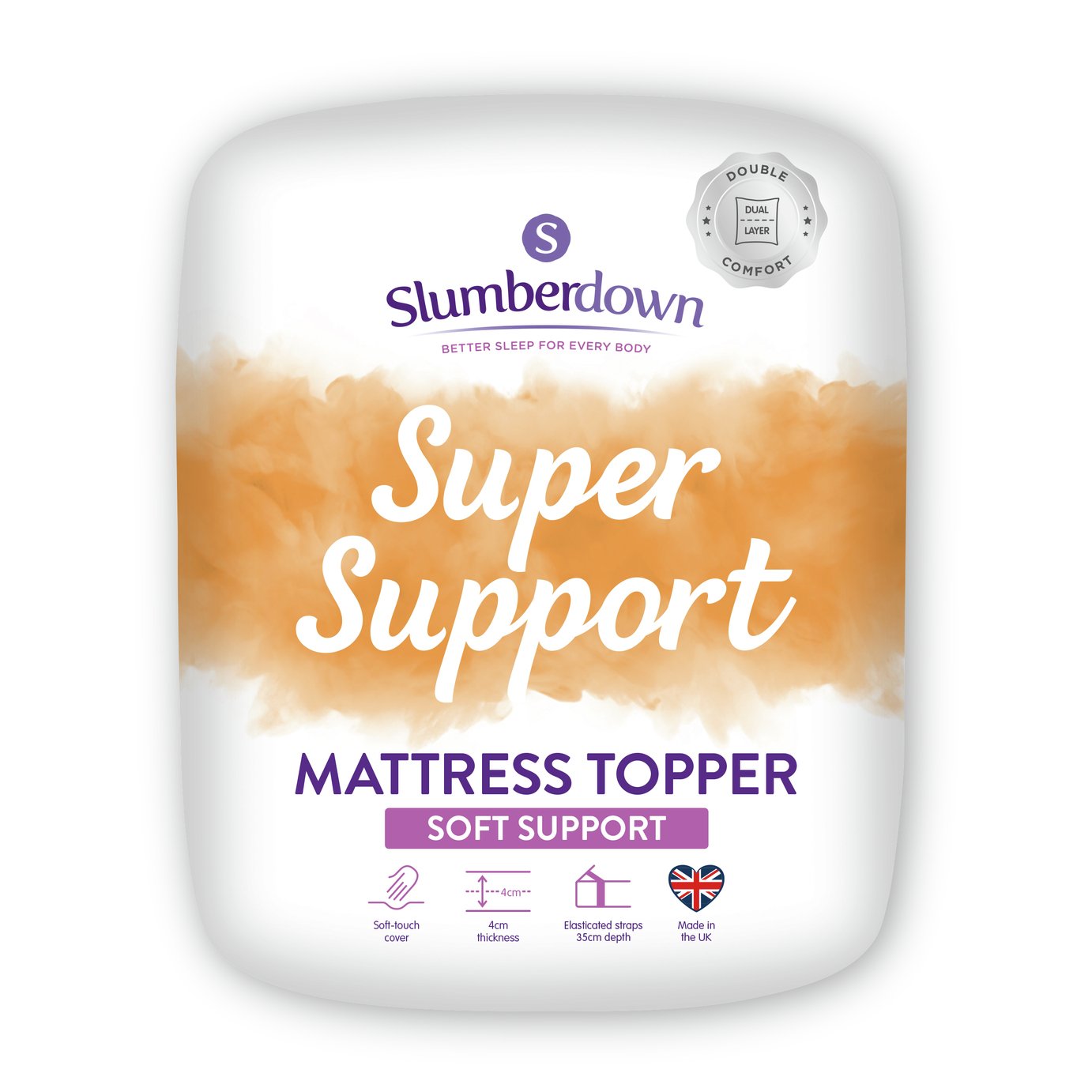 Slumberdown Support 4cm Mattress Topper - Double