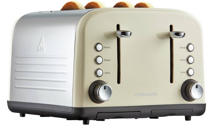 Buy Cookworks 4 Slice Toaster - Almond | Toasters | Argos