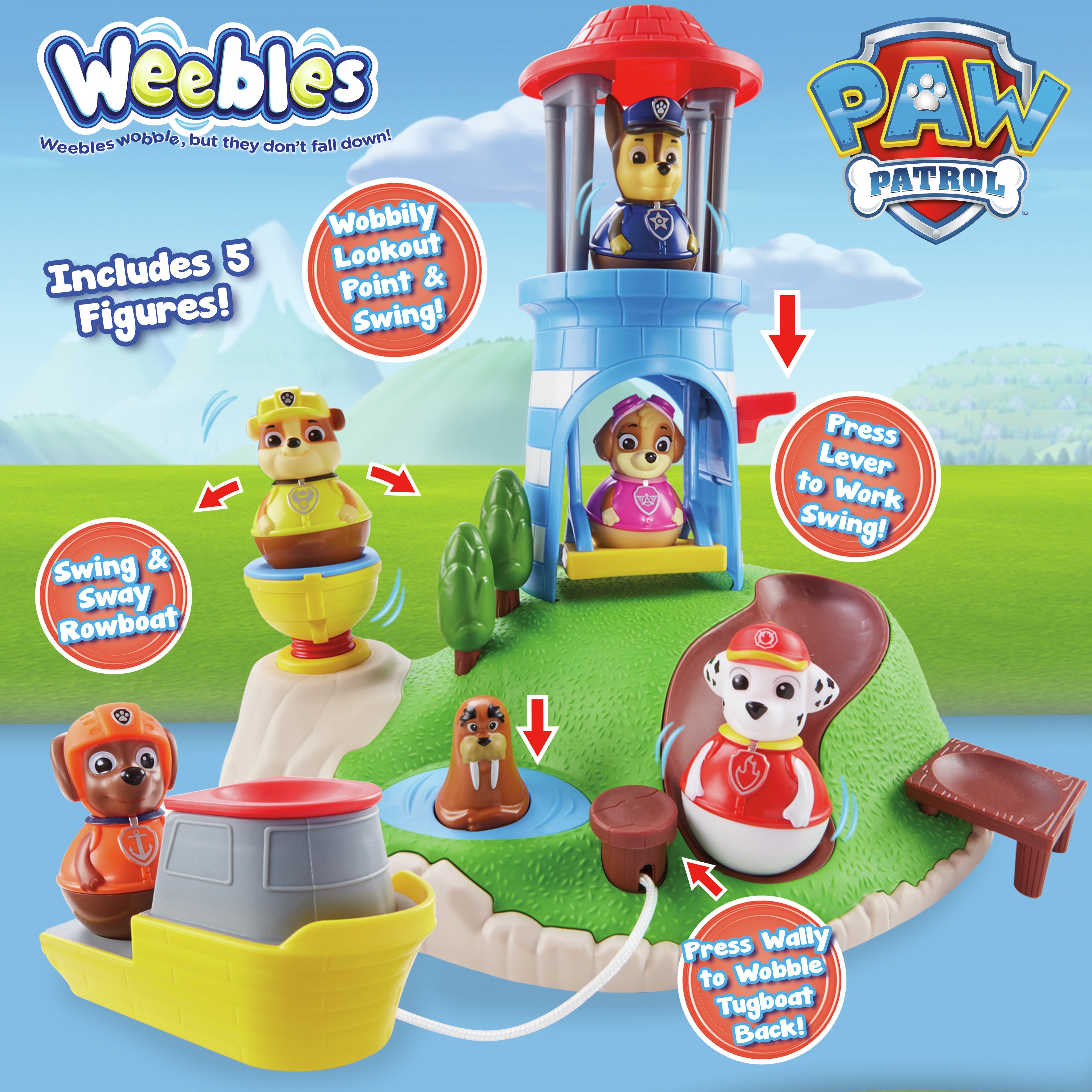 paw patrol weebles seal island value set