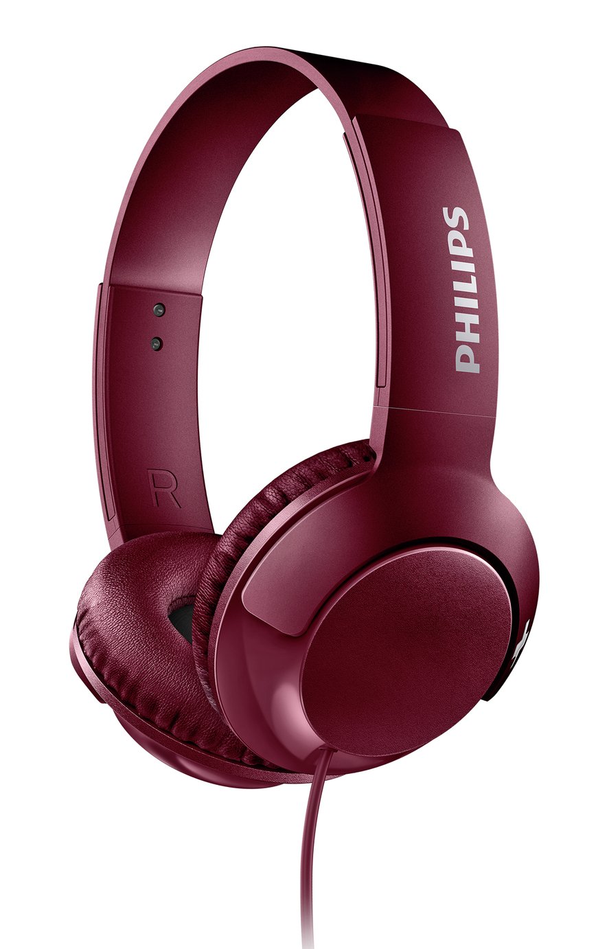 Philips SHL3070 On-Ear Headphones - Maroon