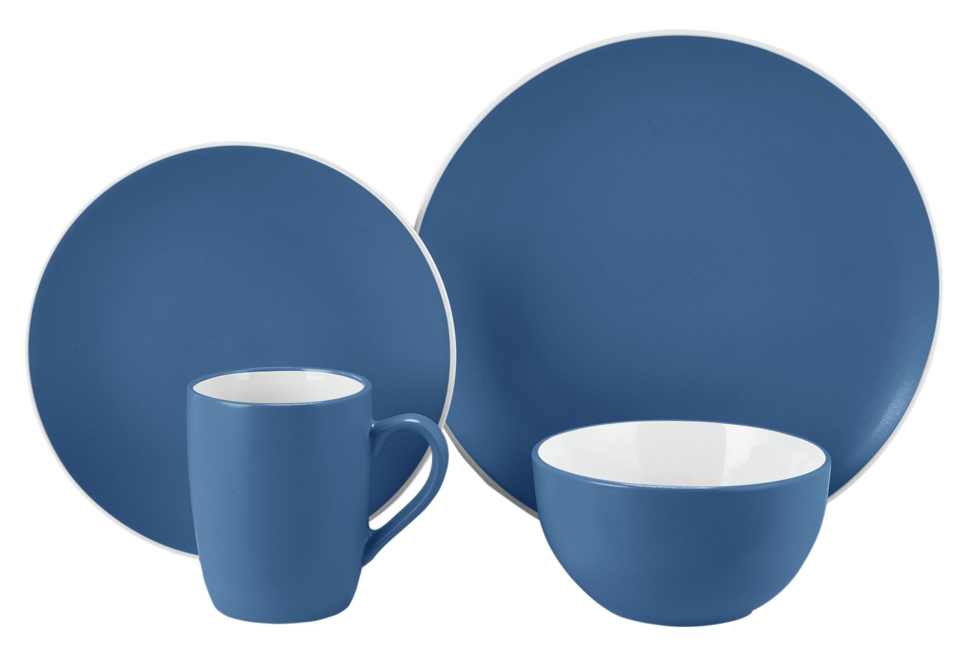 ColourMatch 12 Piece Stoneware Dinner Set - Ink Blue.