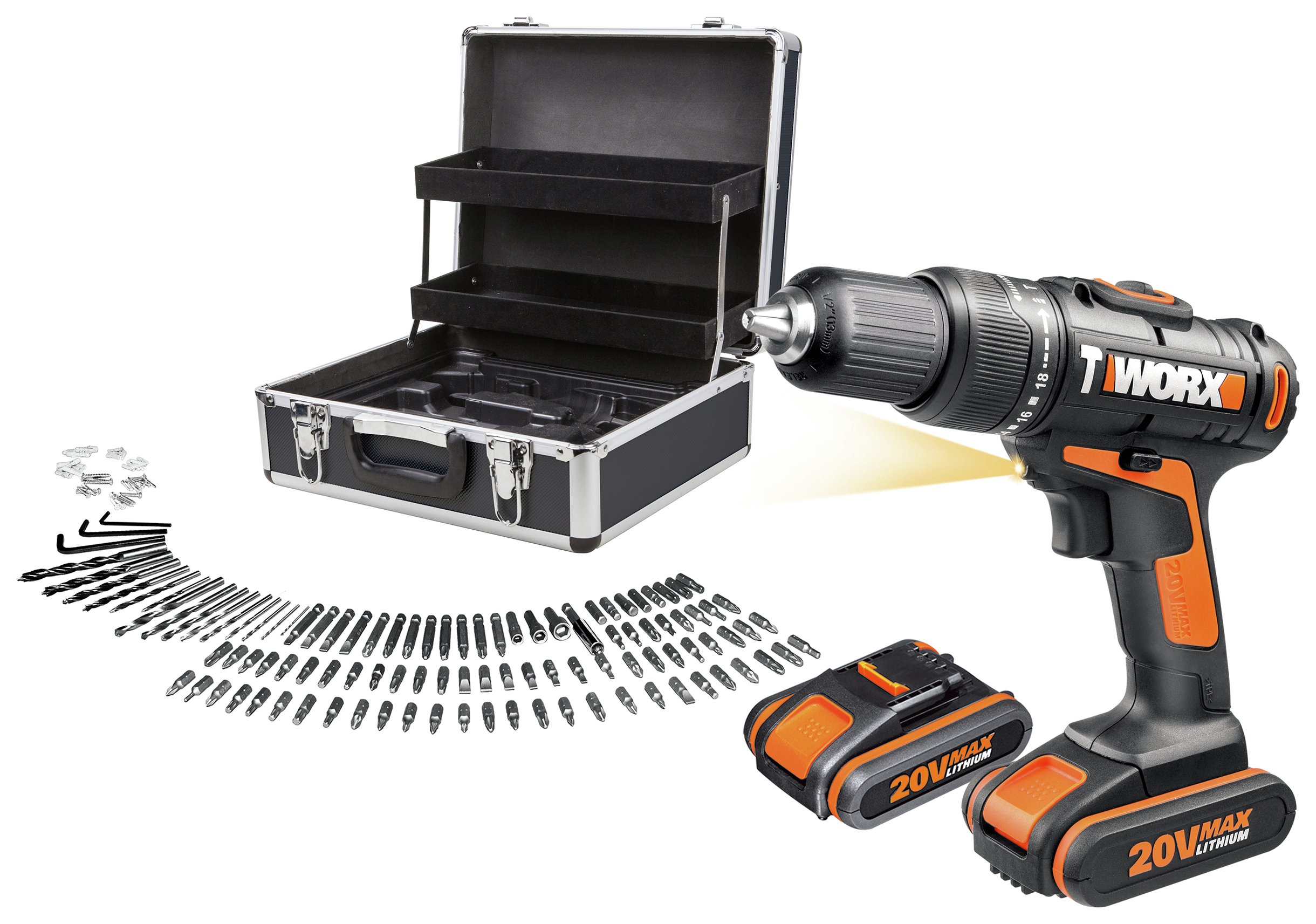WORX Max Cordless Hammer Drill with 2 20V Batteries