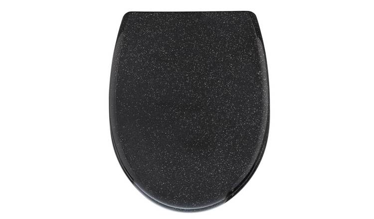 Buy Argos Home Black Glitter Slow Close Toilet Seat | Toilet seats | Argos